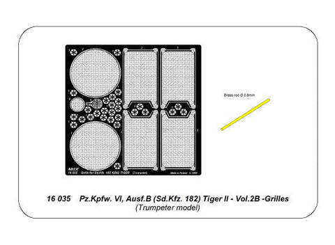 アベール 16035 1/16 キングタイガー Vol.2B エンジングリル(トランペッター用)