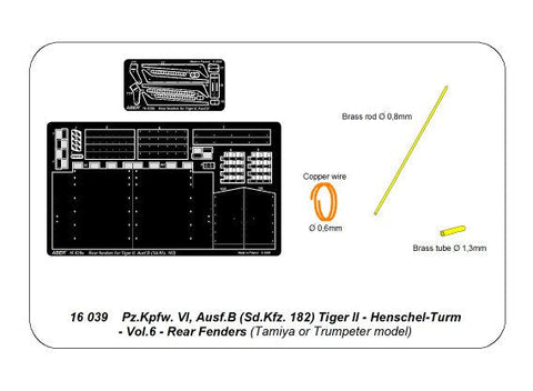 アベール 16039 1/16 キングタイガー Vol.6 リアフェンダー(タミヤ・トランペッター用)