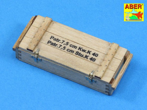 アベール 16057 1/16 ドイツ IV号戦車H/J型砲弾ケース2箱・砲弾6発