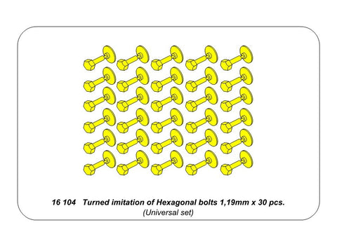 アベール 16104 1/16 六角ボルト 30個(直径1.19mm)