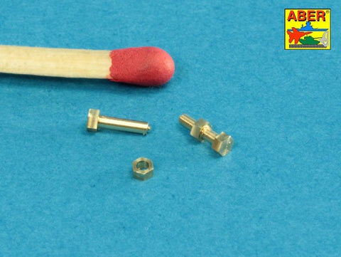 アベール 16110 1/16 六角ボルト15個・ナット10個真鍮削りだし(1.6x4.0mm)