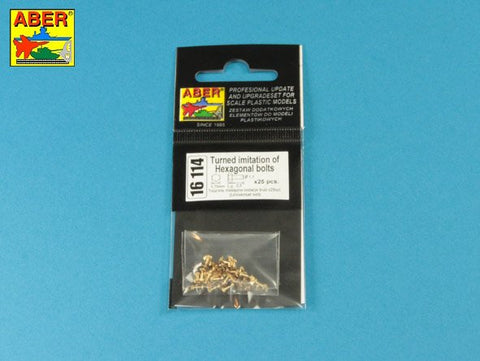アベール 16114 1/16 六角ボルト真鍮削り出し(1.75x2.20mm) 25個