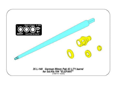 アベール 35L140 1/35 ドイツ エレファント用 8.8cmPak43/1砲身(タミヤ用)