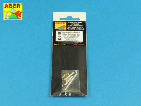 アベール 35L198 1/35 イギリス ヴィッカース中戦車用 砲身・機銃(ホビーボス用)