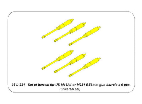 アベール 35L221 1/35 アメリカ M16A1・M231自動小銃用 5.56mm銃身 6本