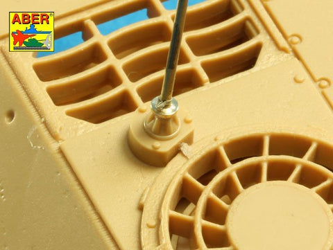 アベール R42 1/35 ドイツ戦車用2mアンテナ リングベース付き3本セット