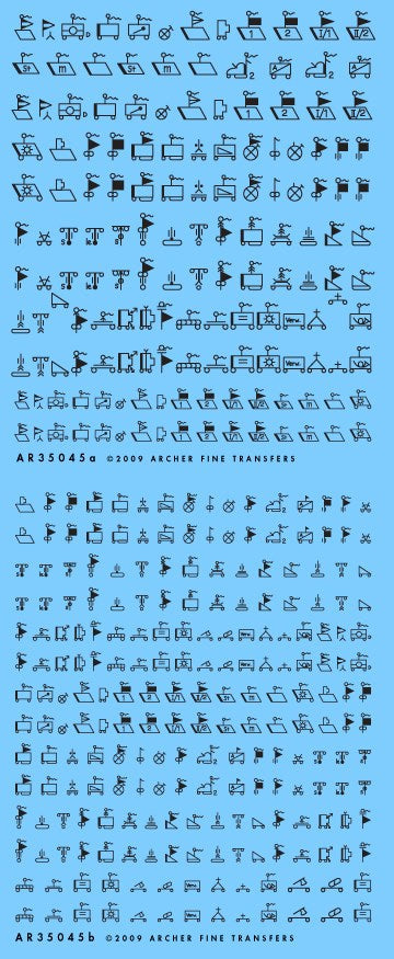 アーチャー AR35045B 1/35 ドイツ 1935-1942戦術サイン(黒)(サイズ2種 125以上のサイン入り)