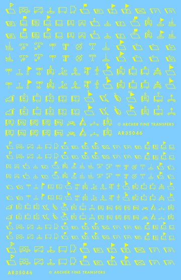 アーチャー AR35046Y 1/35 ドイツ 1943-1945戦術サイン(黄色)(サイズ2種 156以上のサイン入り)