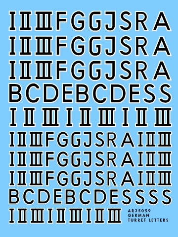 アーチャー AR35059B 1/35 ドイツ 砲塔番号&記号 ソリッド書体 白縁つき黒
