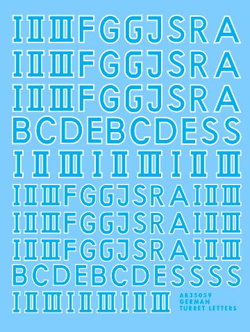 アーチャー AR35059BL 1/35 ドイツ 砲塔番号&記号 ソリッド書体 白縁つき青