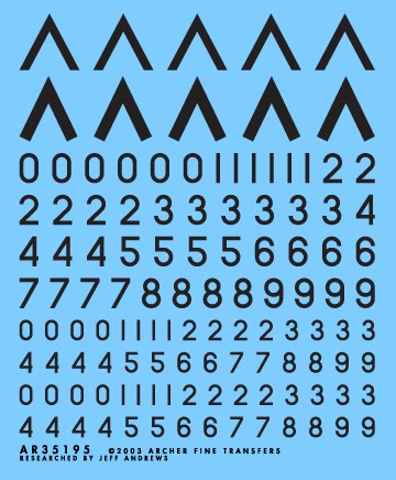 アーチャー AR35195B 1/35 一般的なシェブロンと数字 ブラック