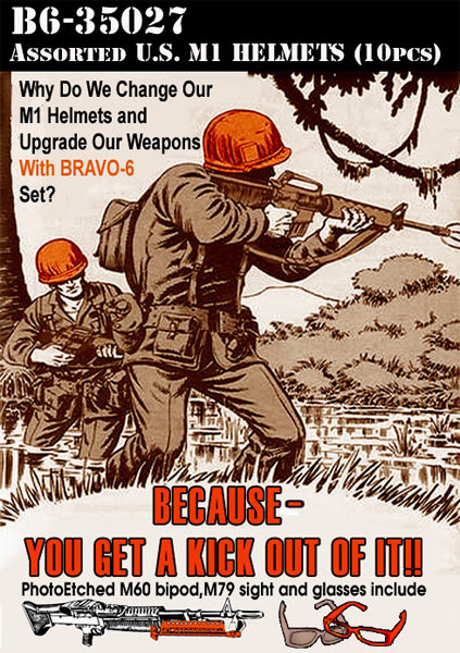 ブラボー6 35027 1/35 様々なM1ヘルメット(10個セット)