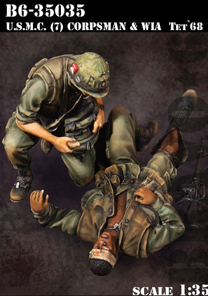 ブラボー6 35035 1/35 アメリカ海兵隊(7)衛生兵と負傷兵 テト攻勢'68(2体セット)