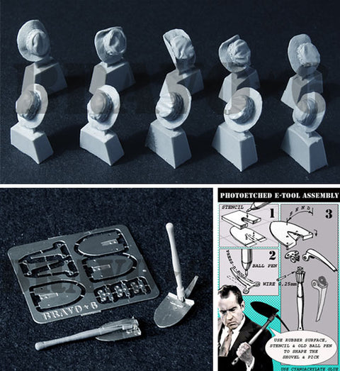 ブラボー6 35048 1/35 アメリカ ブーニーハット(10個)&折りたたみエンピ(3個)セット