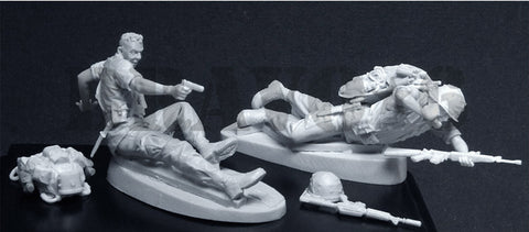 ブラボー6 35054 1/35 アメリカ 歩兵ベトナム(5)追い詰められた無線手と小銃手(2体セット)