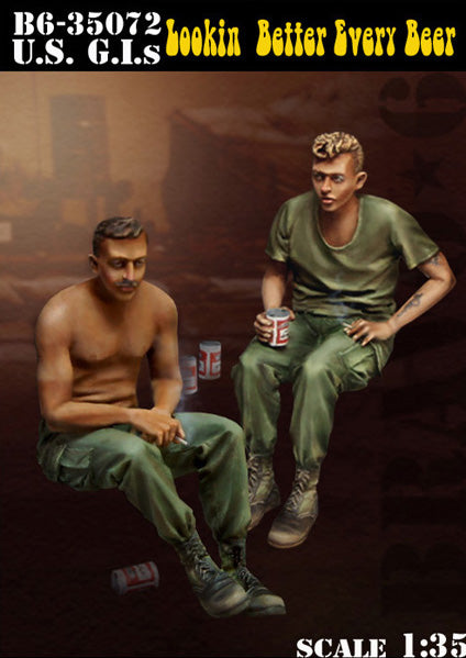 ブラボー6 35072 1/35 アメリカ 兵士ベトナム 酒宴中(2体セット)