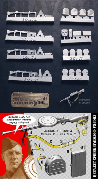 ブラボー6 35147 1/35 WWII ロシア DP-27/DPM軽機関銃(4個入)