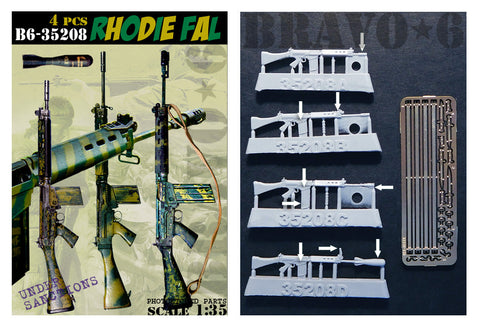 ブラボー6 35208 1/35 現用 ローデシア軍 FN FAL自動小銃(4個入)
