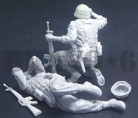 ブラボー6 35323 1/35 アメリカ軍「 衛生兵を!」負傷した歩兵と助けを呼ぶ兵士