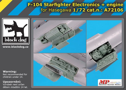 ブラックドッグ A72106 1/72 F-104 スターファイター 電子機器 + エンジン (ハセガワ用)