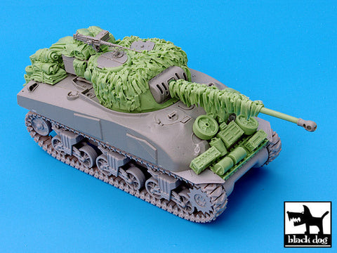 ブラックドッグ T35028 1/35 イギリス M4シャーマン戦車ファイアフライ 麻布テープ・カモフラージュネット