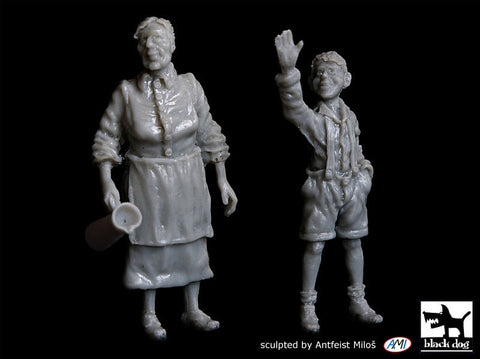 ブラックドッグ T48059 1/48 おばあちゃんと孫(男の子)(WWII)