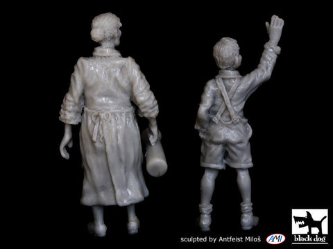 ブラックドッグ T48059 1/48 おばあちゃんと孫(男の子)(WWII)