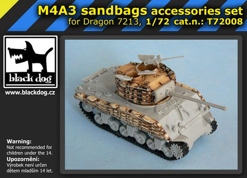 ブラックドッグ T72008 1/72 M4A3 サンドバッグ ( ドラゴン 7213用,6 レジンパーツ)