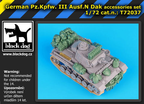 ブラックドッグ T72037 1/72 ドイツ軍 III号戦車N型 ドイツ・アフリカ軍団 アクセサリーセット ( ドラゴン用)