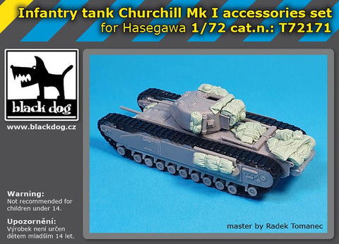 ブラックドッグ T72171 1/72 チャーチル Mk I 歩兵戦車 アクセサリーセット (ハセガワ用)