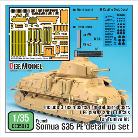 DEFモデル DE35013 1/35 WWII フランス ソミュア S35 ベーシックエッチングパーツセット (タミヤ用)