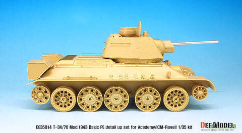 DEFモデル DE35014 1/35 WWII ロシア T-34/76 ベーシックエッチングパーツセット (アカデミー/ICM/レベル用)
