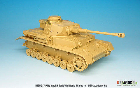 DEFモデル DE35017 1/35 IV号戦車H型初期-中期 ベーシックエッチングパーツセット (アカデミー/ 他キット用)