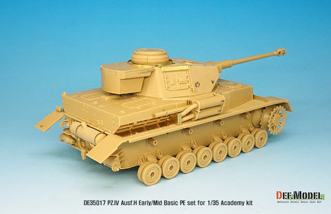 DEFモデル DE35017 1/35 IV号戦車H型初期-中期 ベーシックエッチングパーツセット (アカデミー/ 他キット用)