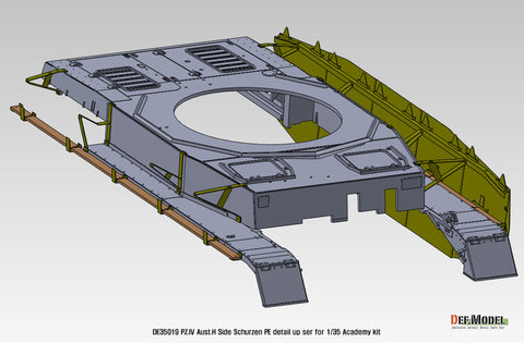 DEFモデル DE35019 1/35 IV号戦車H型初期-中期 車体シュルツェンエッチングパーツセット (アカデミー/ 他キット用)