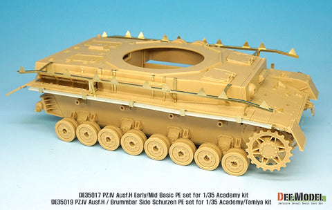 DEFモデル DE35019 1/35 IV号戦車H型初期-中期 車体シュルツェンエッチングパーツセット (アカデミー/ 他キット用)