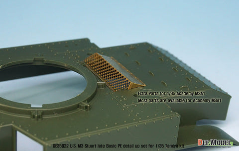 DEFモデル DE35022 1/35 アメリカ M3 スチュアート 後期型 ベーシックエッチングパーツセット (タミヤ/ アカデミー用)