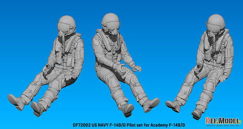 DEFモデル DF72002 1/72 アメリカ海軍 F-14B/D パイロットセット(2体) (アカデミー用)