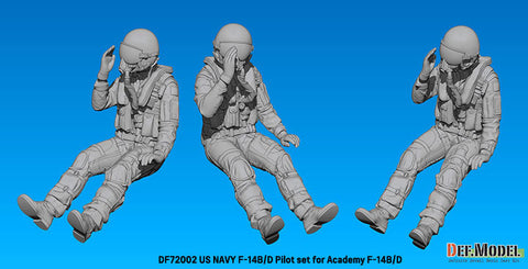 DEFモデル DF72002 1/72 アメリカ海軍 F-14B/D パイロットセット(2体) (アカデミー用)