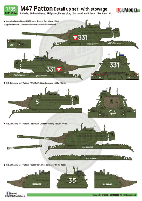 DEFモデル DM35024 1/35 M47 パットン コンバージョンセット(イタレリ用)