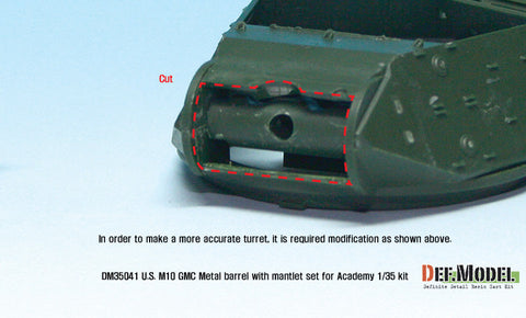 DEFモデル DM35041 1/35 M10 駆逐戦車 3インチ M7戦車砲砲身&防盾セット (アカデミー用)