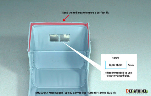 DEFモデル DM35064A 1/35 キューベルワーゲン Type82 幌セット(タミヤ用)