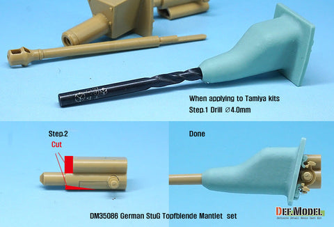 DEFモデル DM35086 1/35 WWII ドイツ III/IV号突撃砲用鋳造防盾セット(1/35 アカデミー/ ドラゴン/ タミヤ用)
