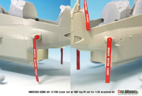DEFモデル DM35090 1/35 アメリカ海兵隊 AH-1Z ヴァイパー FODカバー・リムーブビフォーフライトタグ (アカデミー用)