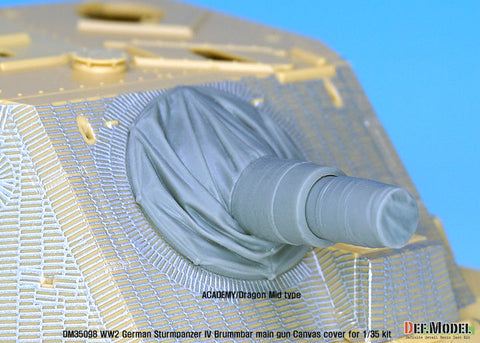 DEFモデル DM35098 1/35 IV号突撃砲戦車 ブルムベア 中後期型 主砲キャンバスカバーセット 1