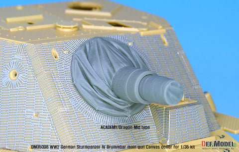 DEFモデル DM35098 1/35 IV号突撃砲戦車 ブルムベア 中後期型 主砲キャンバスカバーセット 1