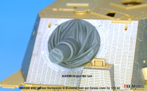 DEFモデル DM35098 1/35 IV号突撃砲戦車 ブルムベア 中後期型 主砲キャンバスカバーセット 1
