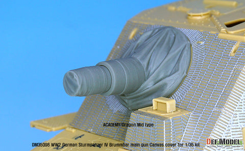 DEFモデル DM35098 1/35 IV号突撃砲戦車 ブルムベア 中後期型 主砲キャンバスカバーセット 1