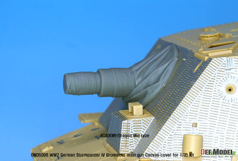 DEFモデル DM35098 1/35 IV号突撃砲戦車 ブルムベア 中後期型 主砲キャンバスカバーセット 1