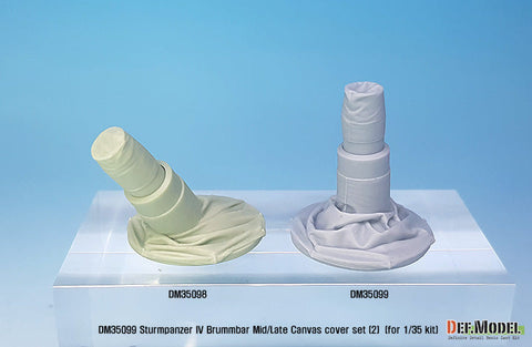 DEFモデル DM35099 1/35 IV号突撃砲戦車 ブルムベア 中後期型 主砲キャンバスカバーセット 2 ハイアングル